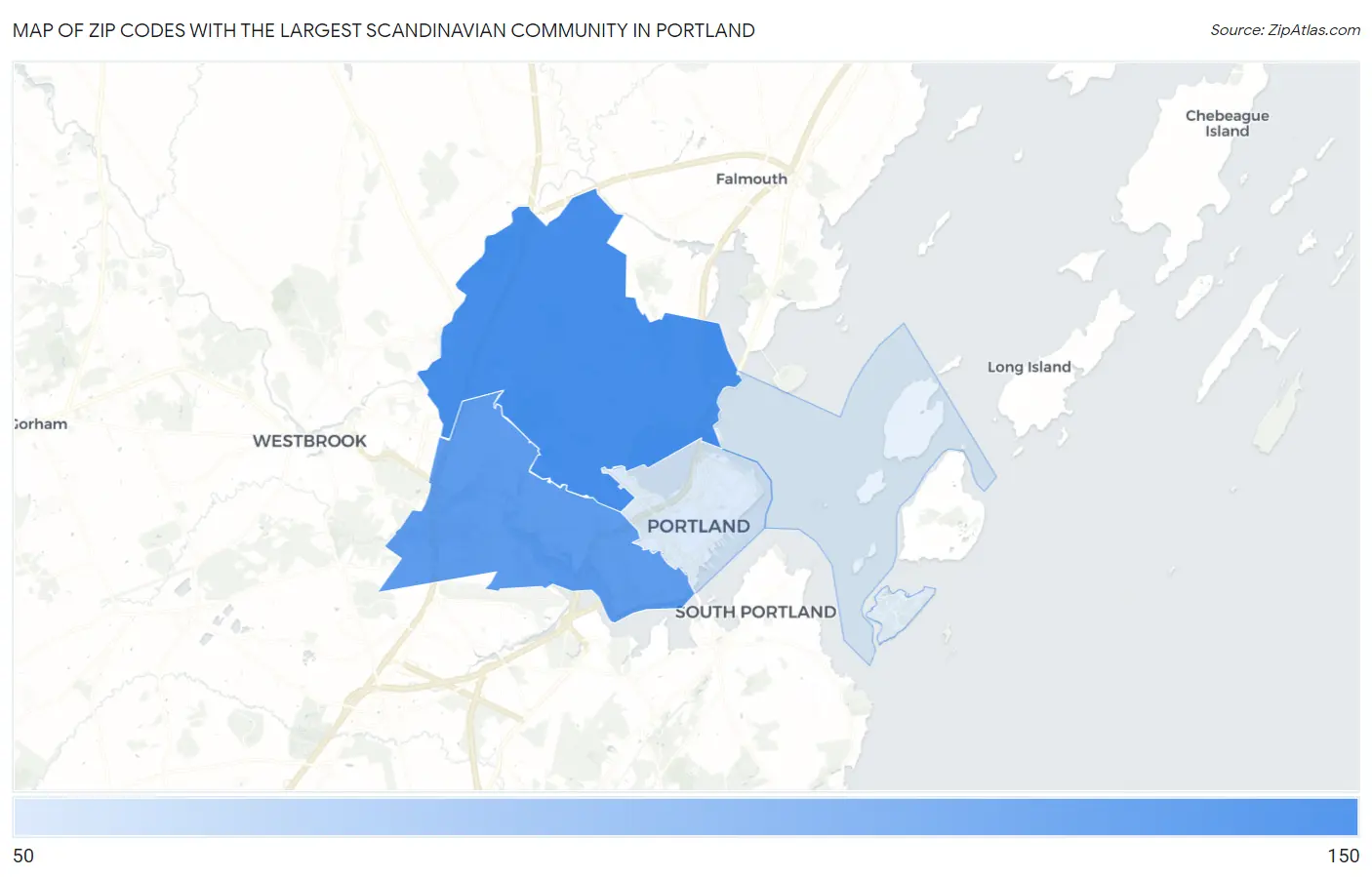 Zip Codes with the Largest Scandinavian Community in Portland Map