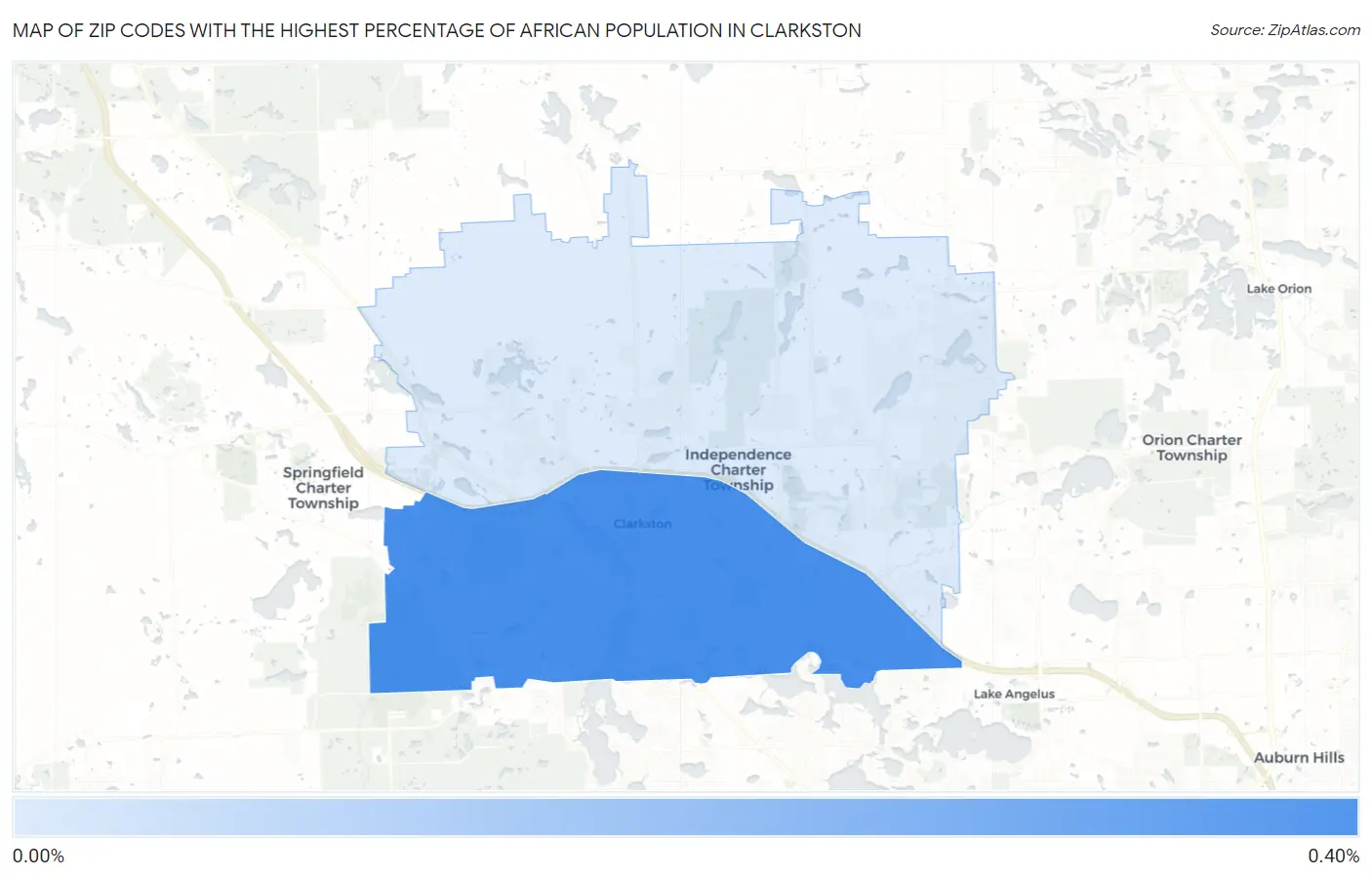 Zip Codes with the Highest Percentage of African Population in Clarkston Map