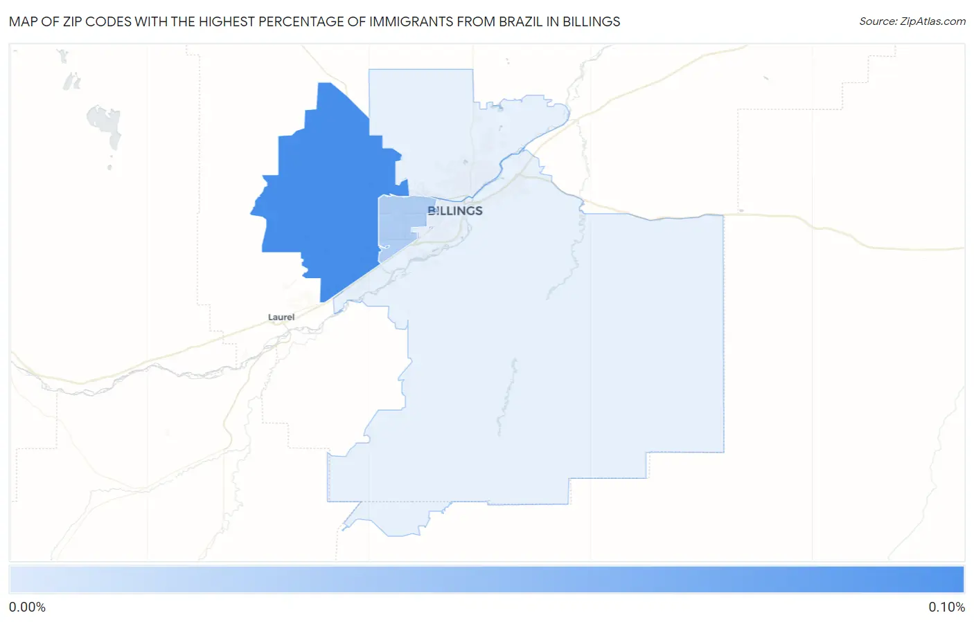 Zip Codes with the Highest Percentage of Immigrants from Brazil in Billings Map