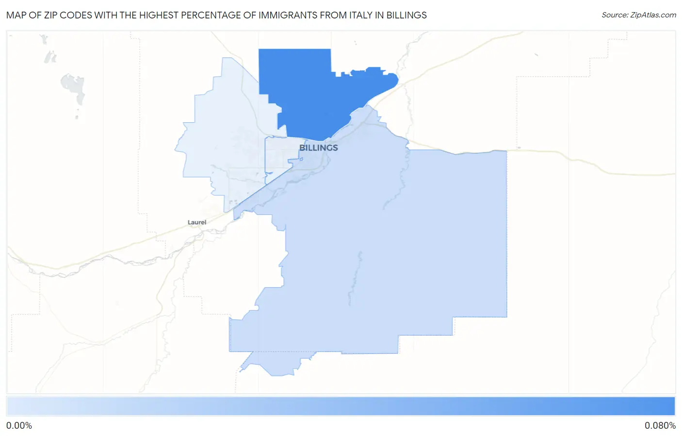 Zip Codes with the Highest Percentage of Immigrants from Italy in Billings Map