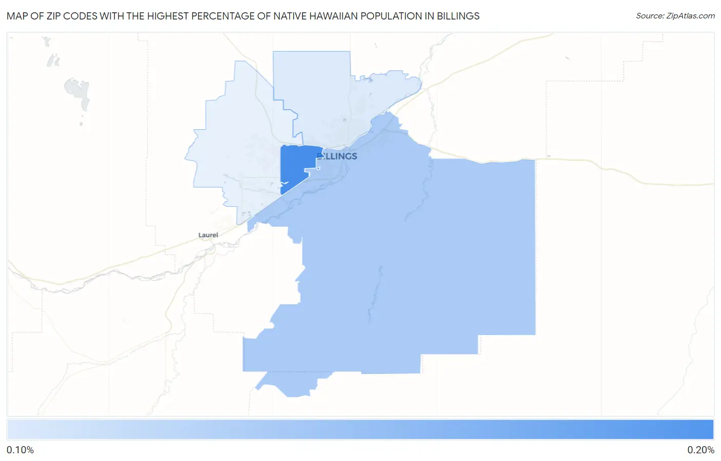 Zip Codes with the Highest Percentage of Native Hawaiian Population in Billings Map