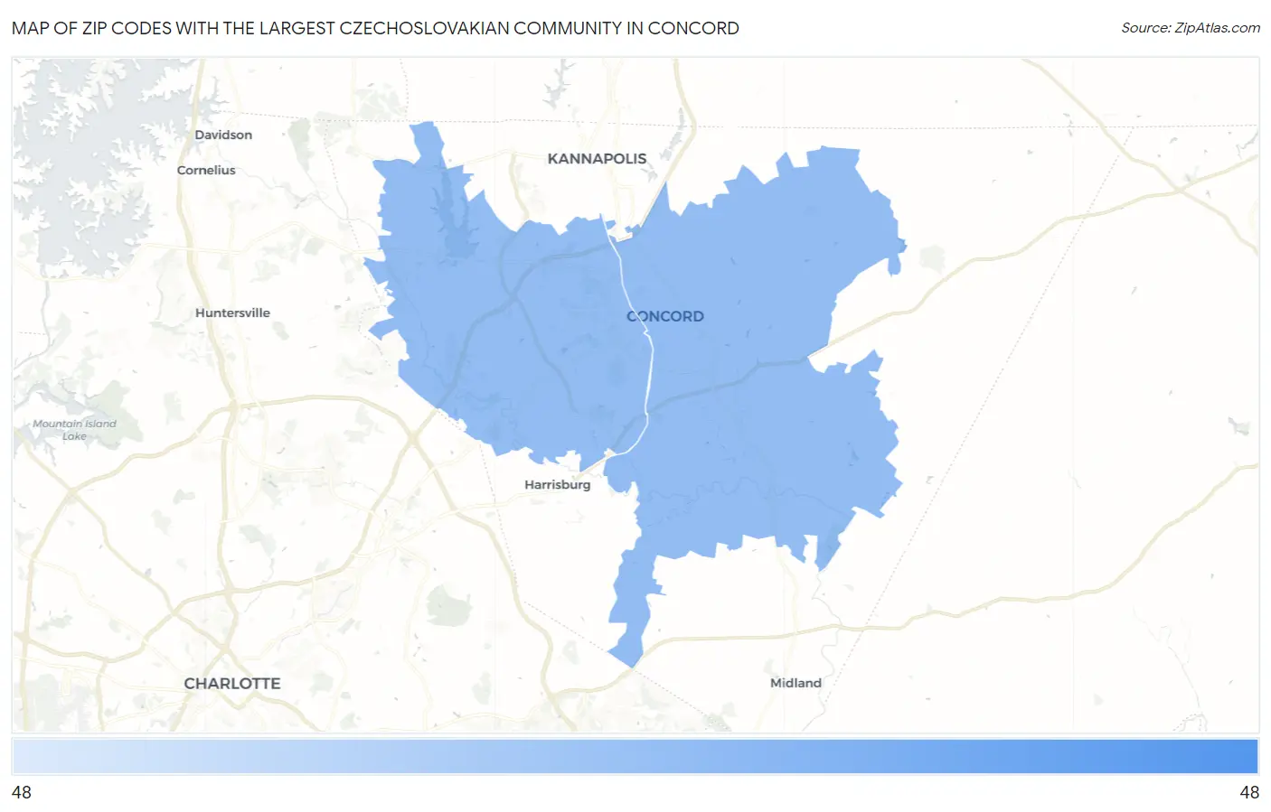 Zip Codes with the Largest Czechoslovakian Community in Concord Map
