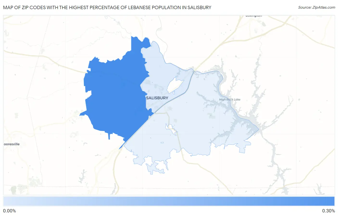 Zip Codes with the Highest Percentage of Lebanese Population in Salisbury Map
