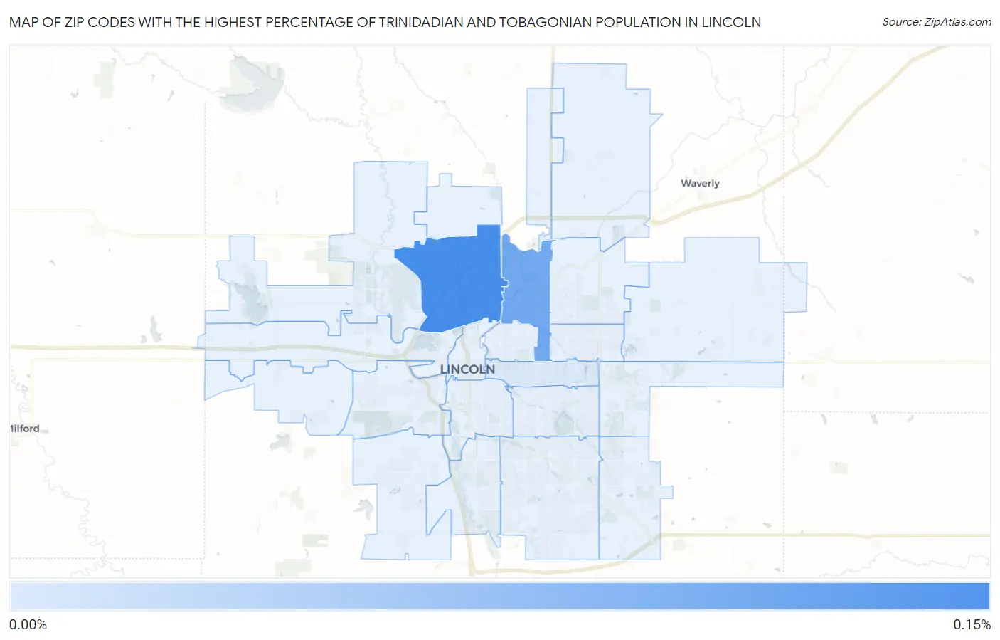 Zip Codes with the Highest Percentage of Trinidadian and Tobagonian Population in Lincoln Map