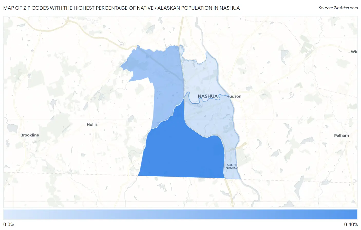 Zip Codes with the Highest Percentage of Native / Alaskan Population in Nashua Map