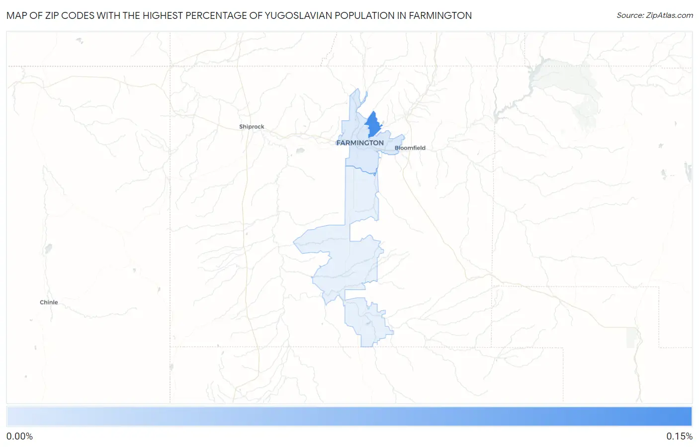 Zip Codes with the Highest Percentage of Yugoslavian Population in Farmington Map