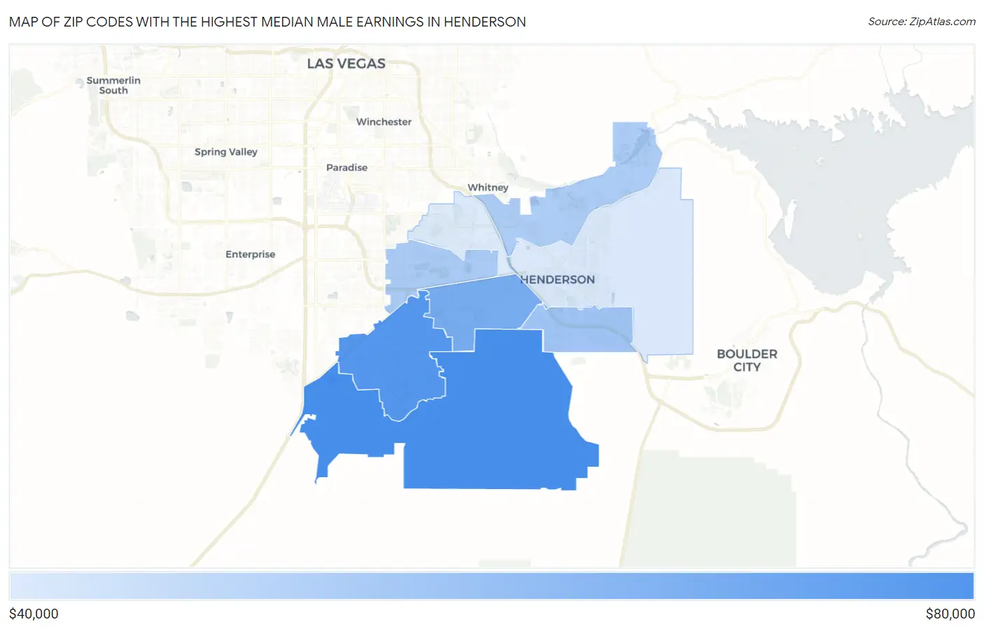 Zip Codes with the Highest Median Male Earnings in Henderson Map