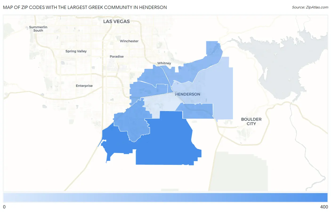 Zip Codes with the Largest Greek Community in Henderson Map