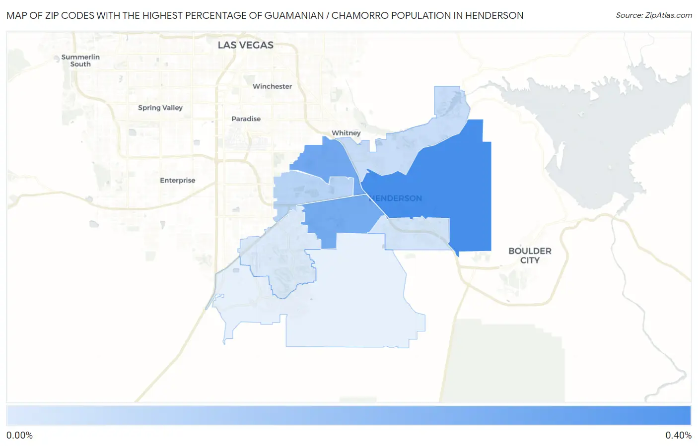 Zip Codes with the Highest Percentage of Guamanian / Chamorro Population in Henderson Map