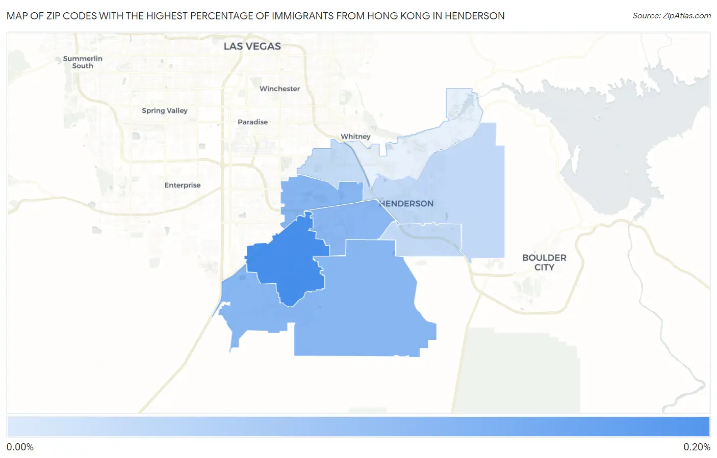 Zip Codes with the Highest Percentage of Immigrants from Hong Kong in Henderson Map