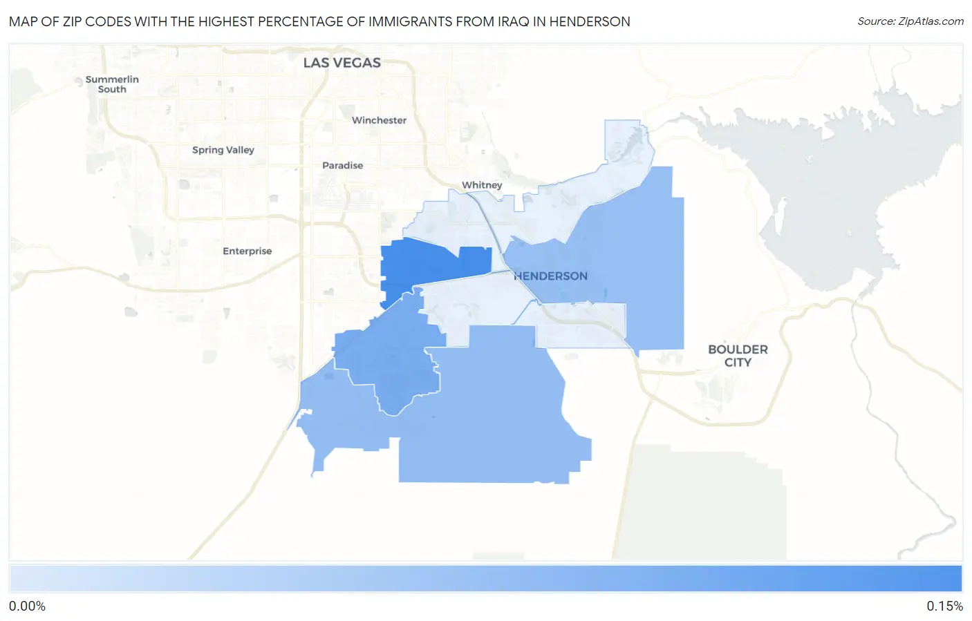 Zip Codes with the Highest Percentage of Immigrants from Iraq in Henderson Map