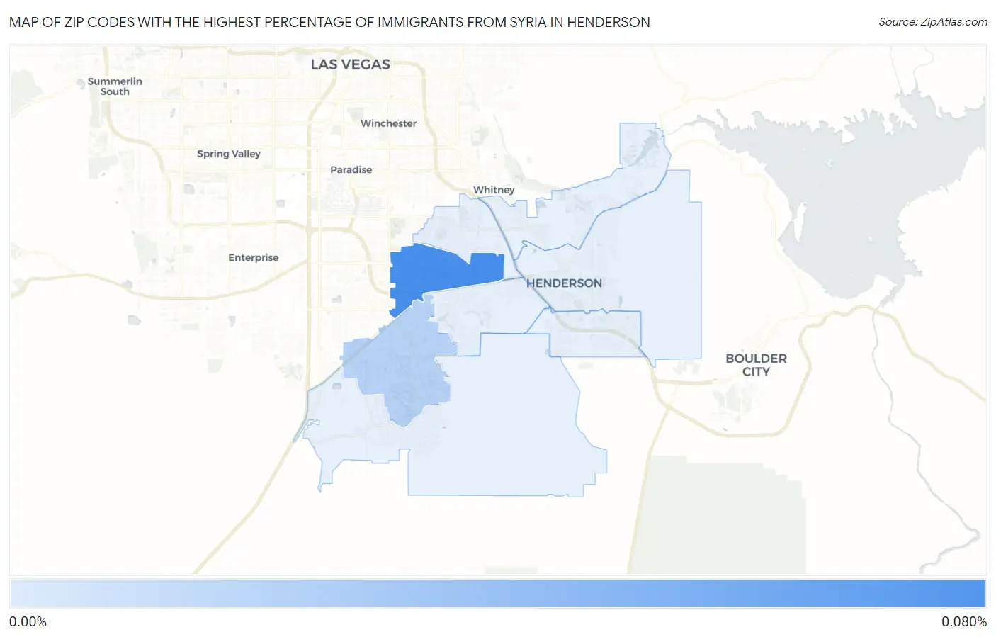 Zip Codes with the Highest Percentage of Immigrants from Syria in Henderson Map