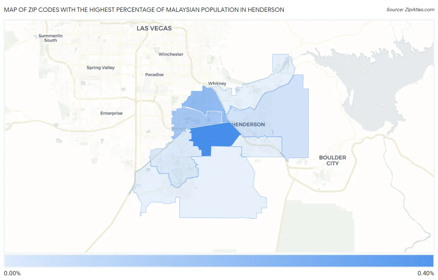 Zip Codes with the Highest Percentage of Malaysian Population in Henderson Map