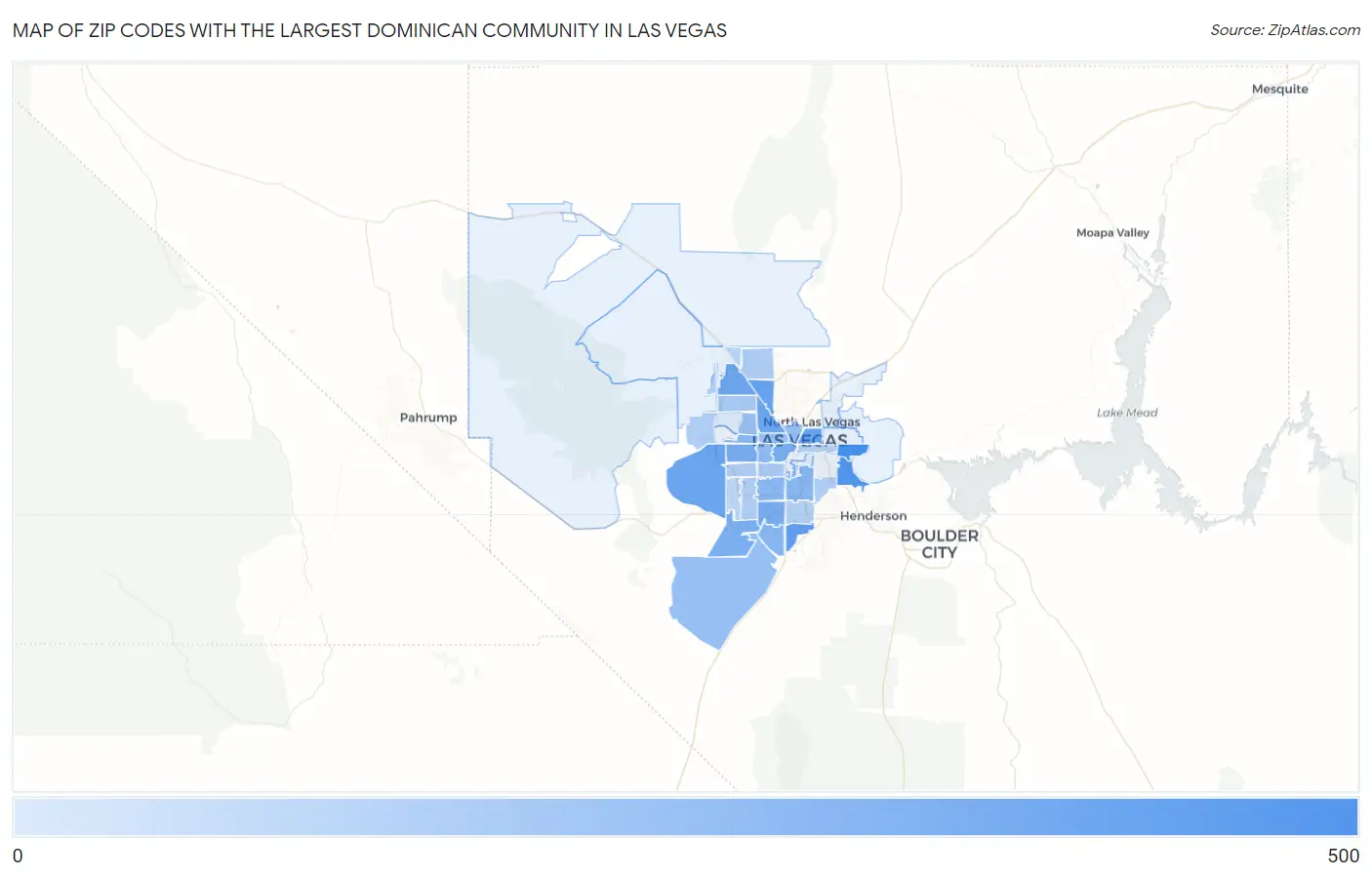 Zip Codes with the Largest Dominican Community in Las Vegas Map