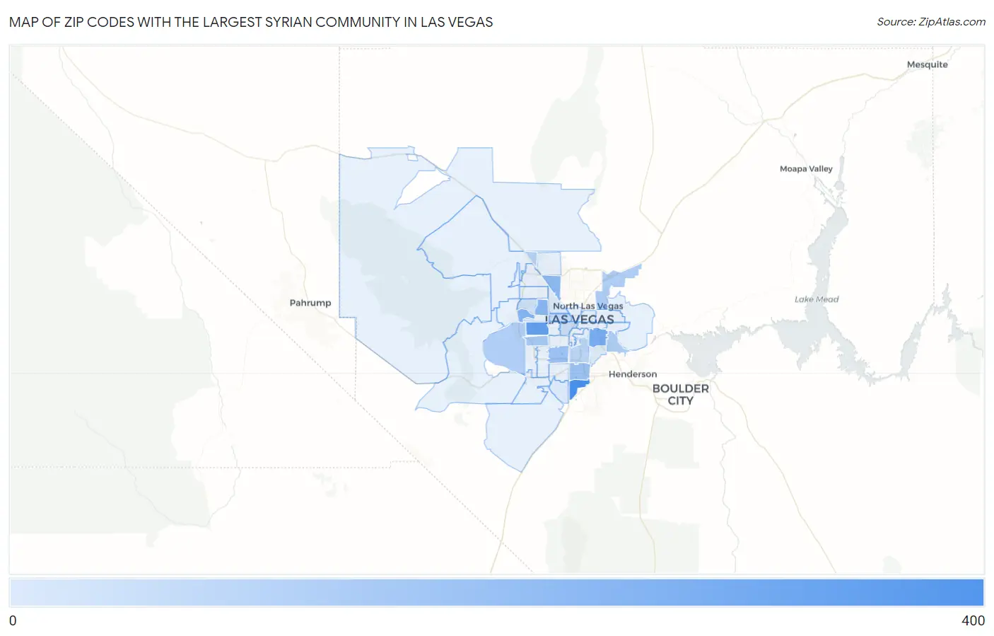 Zip Codes with the Largest Syrian Community in Las Vegas Map