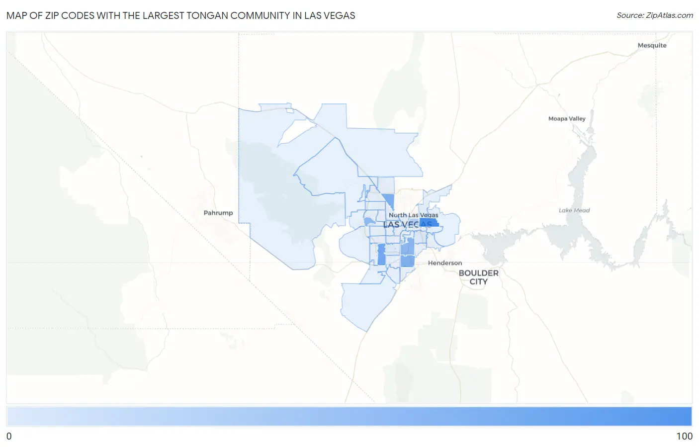 Zip Codes with the Largest Tongan Community in Las Vegas Map