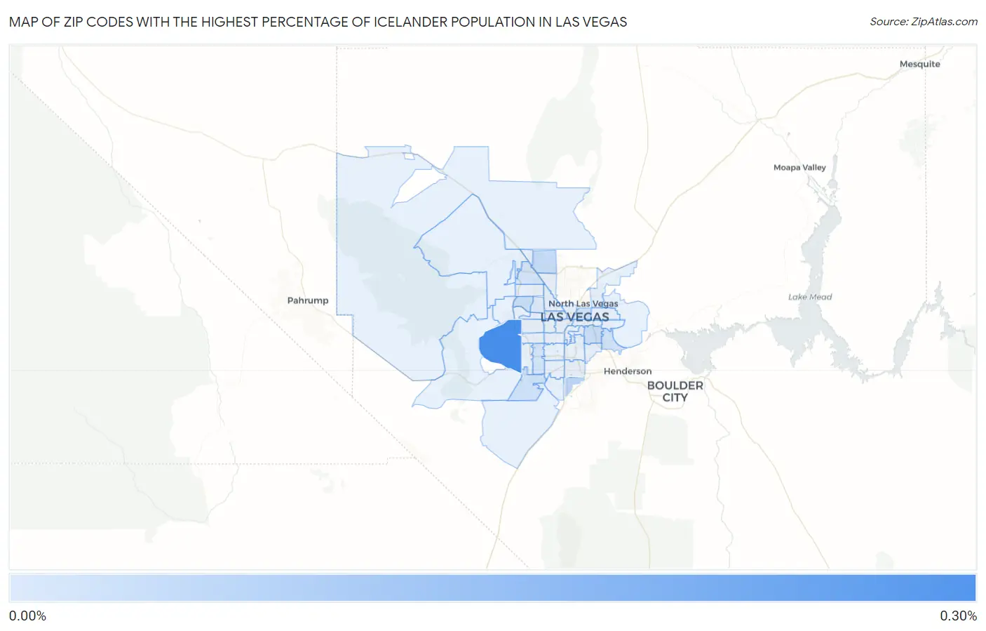Zip Codes with the Highest Percentage of Icelander Population in Las Vegas Map