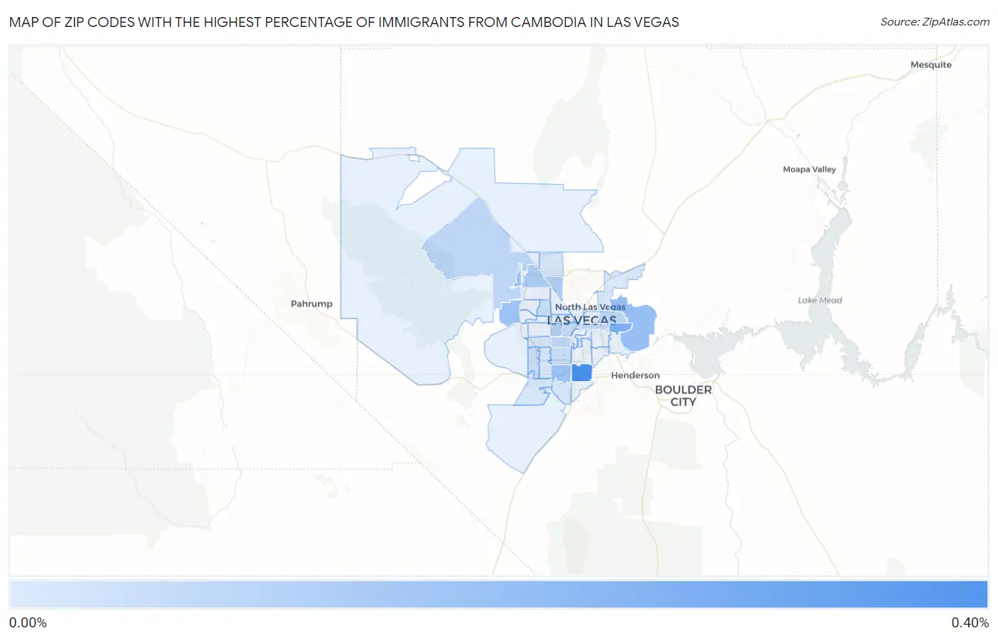 Zip Codes with the Highest Percentage of Immigrants from Cambodia in Las Vegas Map