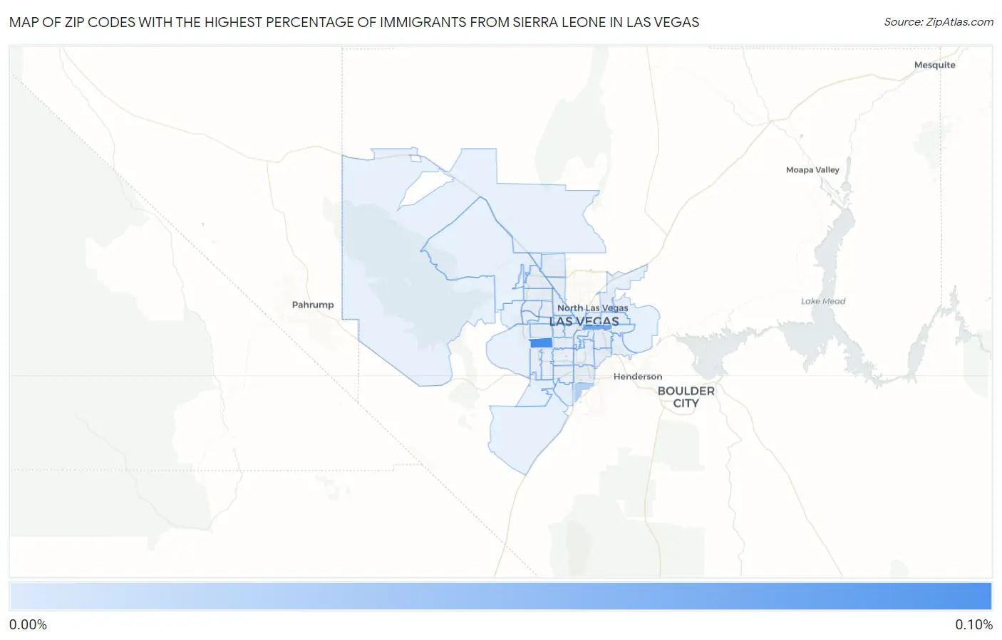 Zip Codes with the Highest Percentage of Immigrants from Sierra Leone in Las Vegas Map