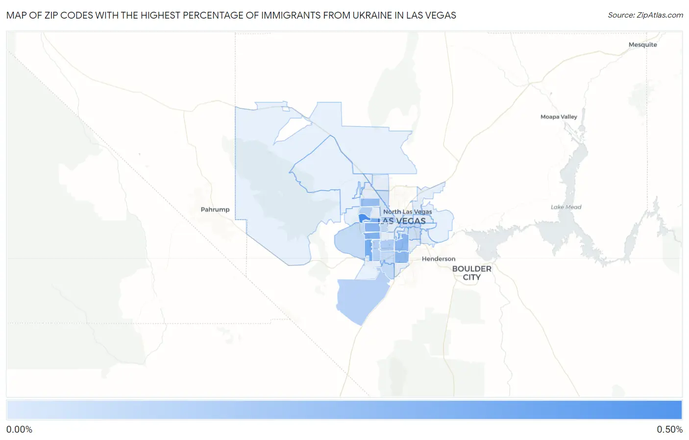 Zip Codes with the Highest Percentage of Immigrants from Ukraine in Las Vegas Map