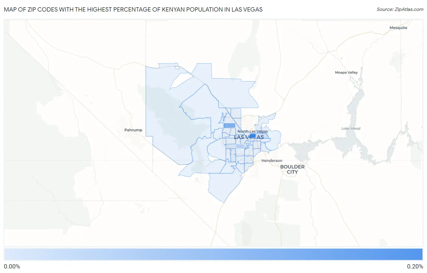 Zip Codes with the Highest Percentage of Kenyan Population in Las Vegas Map