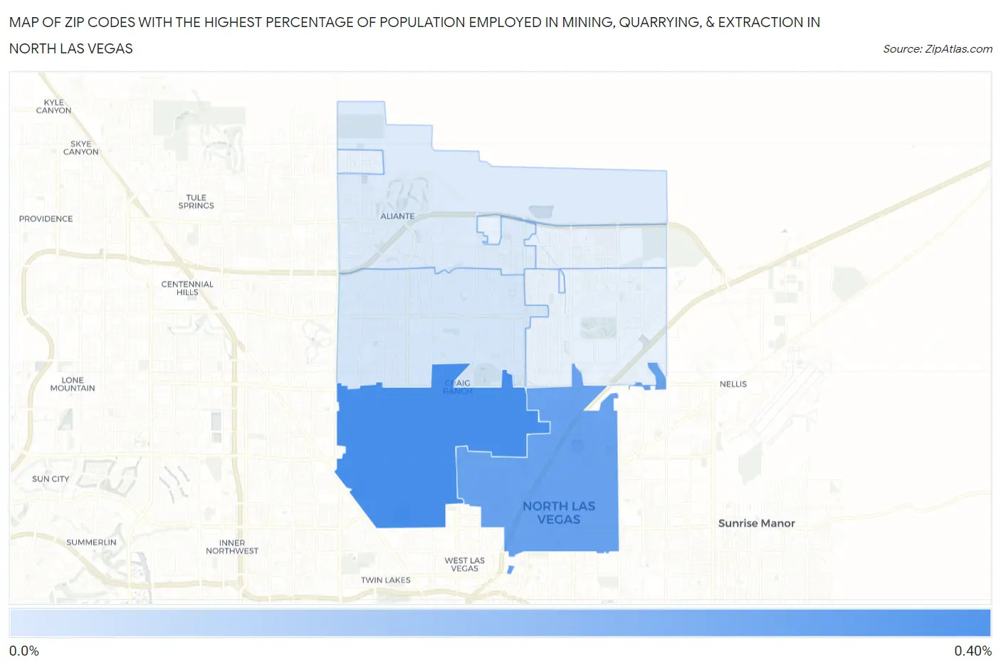 Zip Codes with the Highest Percentage of Population Employed in Mining, Quarrying, & Extraction in North Las Vegas Map