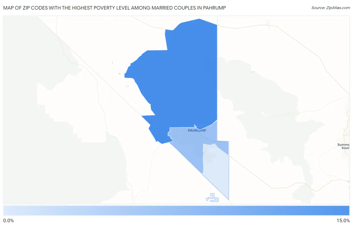 Zip Codes with the Highest Poverty Level Among Married Couples in Pahrump Map