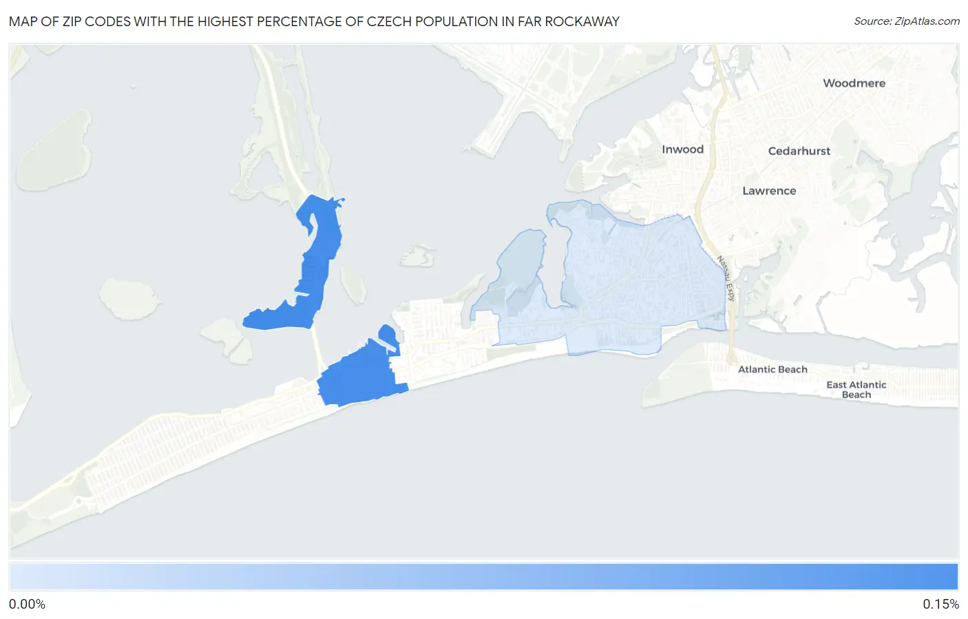 Zip Codes with the Highest Percentage of Czech Population in Far Rockaway Map