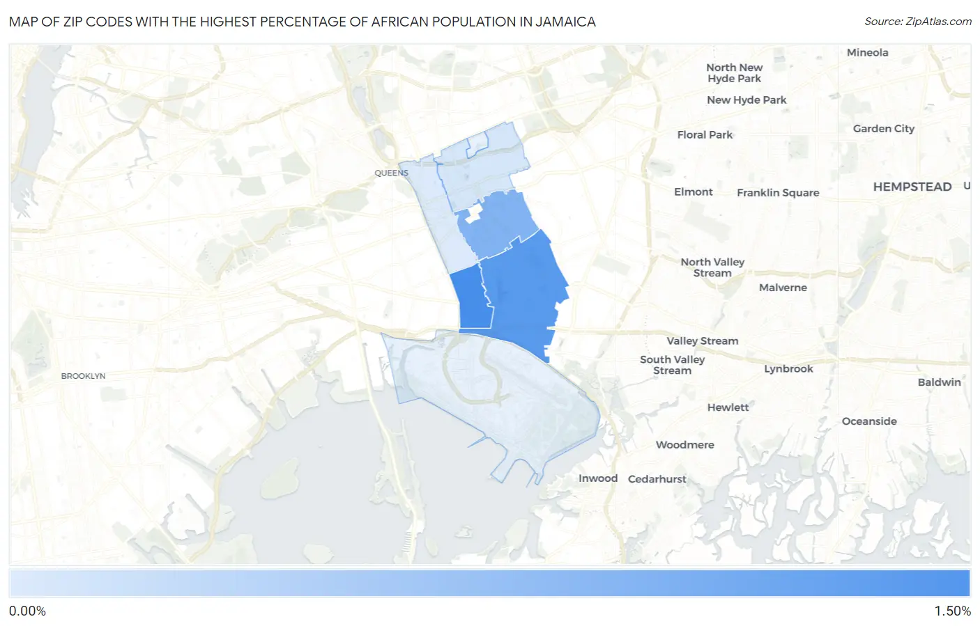 Zip Codes with the Highest Percentage of African Population in Jamaica Map
