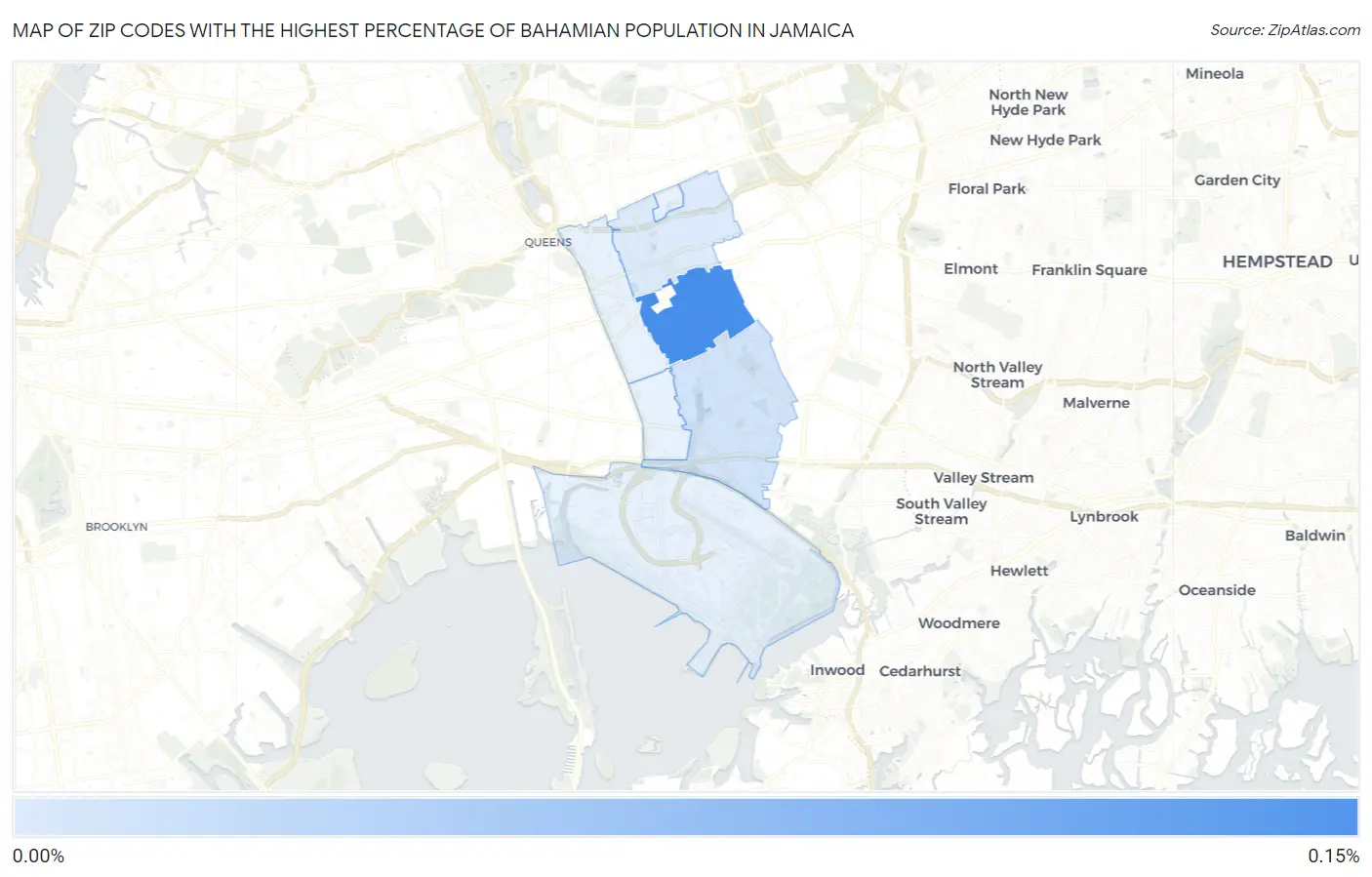 Zip Codes with the Highest Percentage of Bahamian Population in Jamaica Map