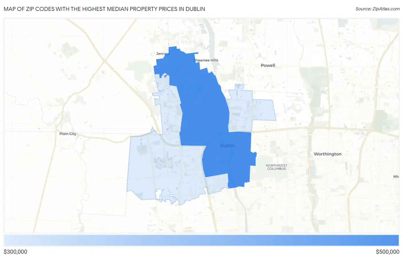 Zip Codes with the Highest Median Property Prices in Dublin Map