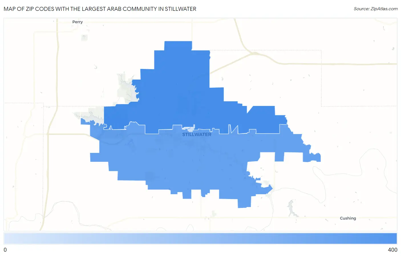 Zip Codes with the Largest Arab Community in Stillwater Map