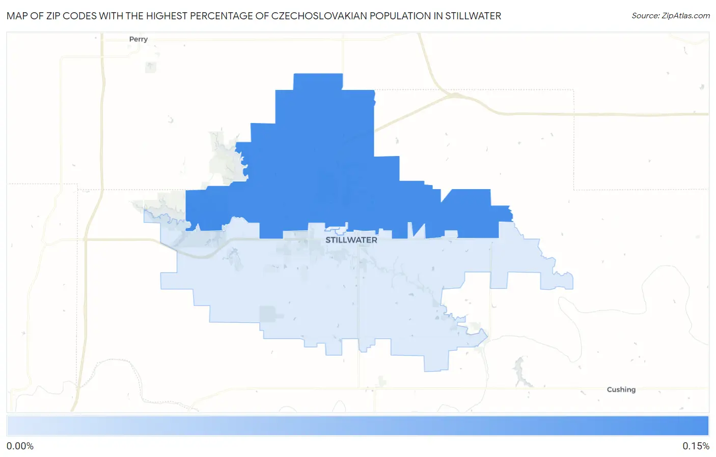 Zip Codes with the Highest Percentage of Czechoslovakian Population in Stillwater Map