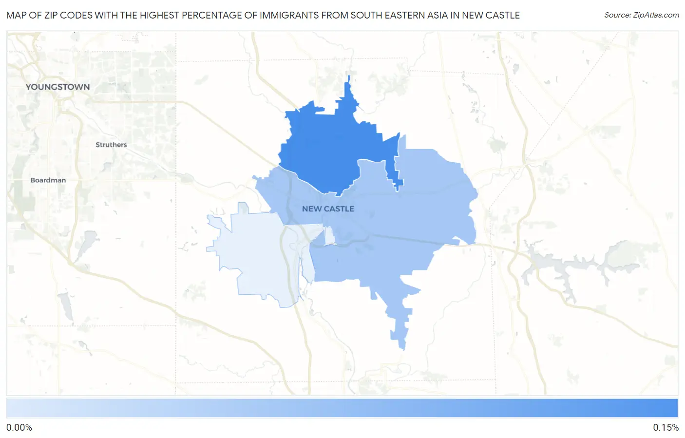 Zip Codes with the Highest Percentage of Immigrants from South Eastern Asia in New Castle Map