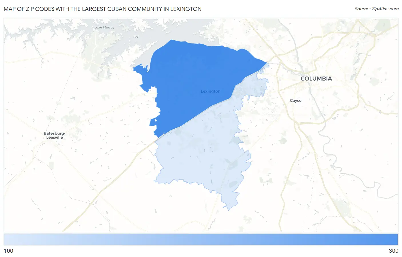 Zip Codes with the Largest Cuban Community in Lexington Map