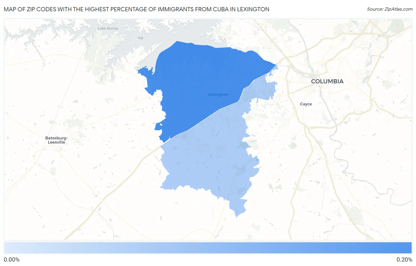 Zip Codes with the Highest Percentage of Immigrants from Cuba in Lexington Map