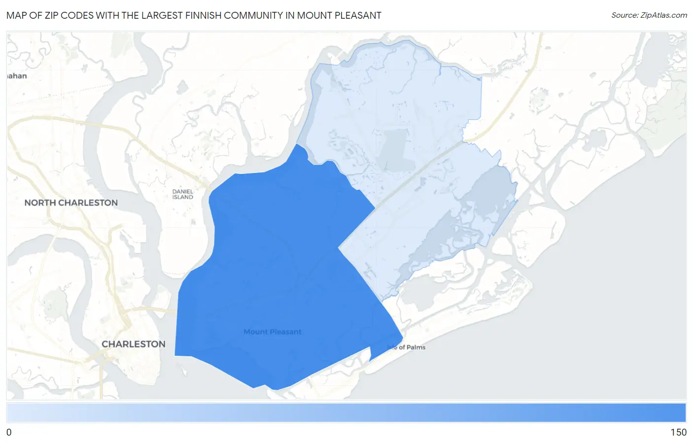 Zip Codes with the Largest Finnish Community in Mount Pleasant Map