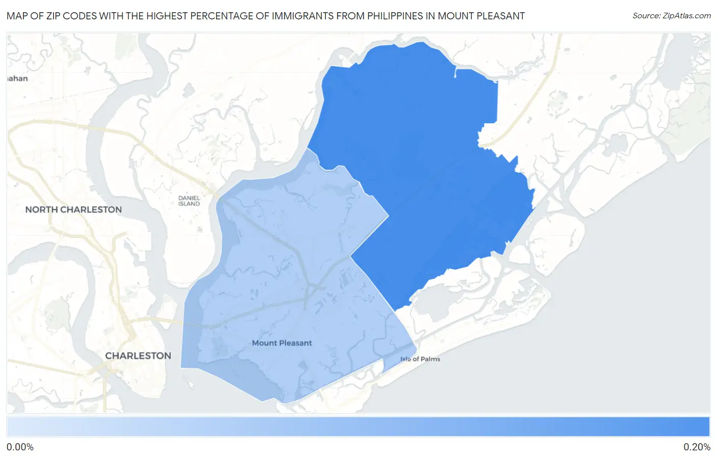 Zip Codes with the Highest Percentage of Immigrants from Philippines in Mount Pleasant Map