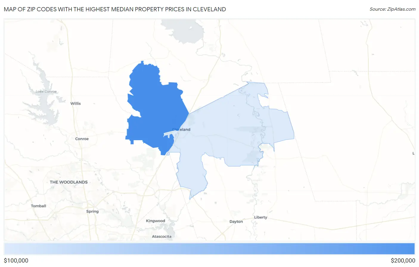 Zip Codes with the Highest Median Property Prices in Cleveland Map