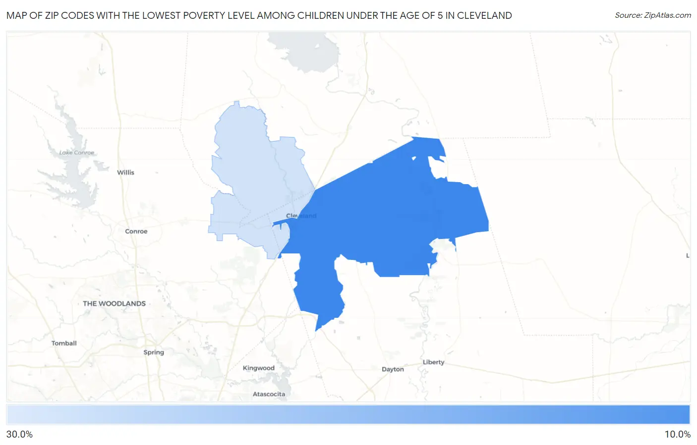 Zip Codes with the Lowest Poverty Level Among Children Under the Age of 5 in Cleveland Map