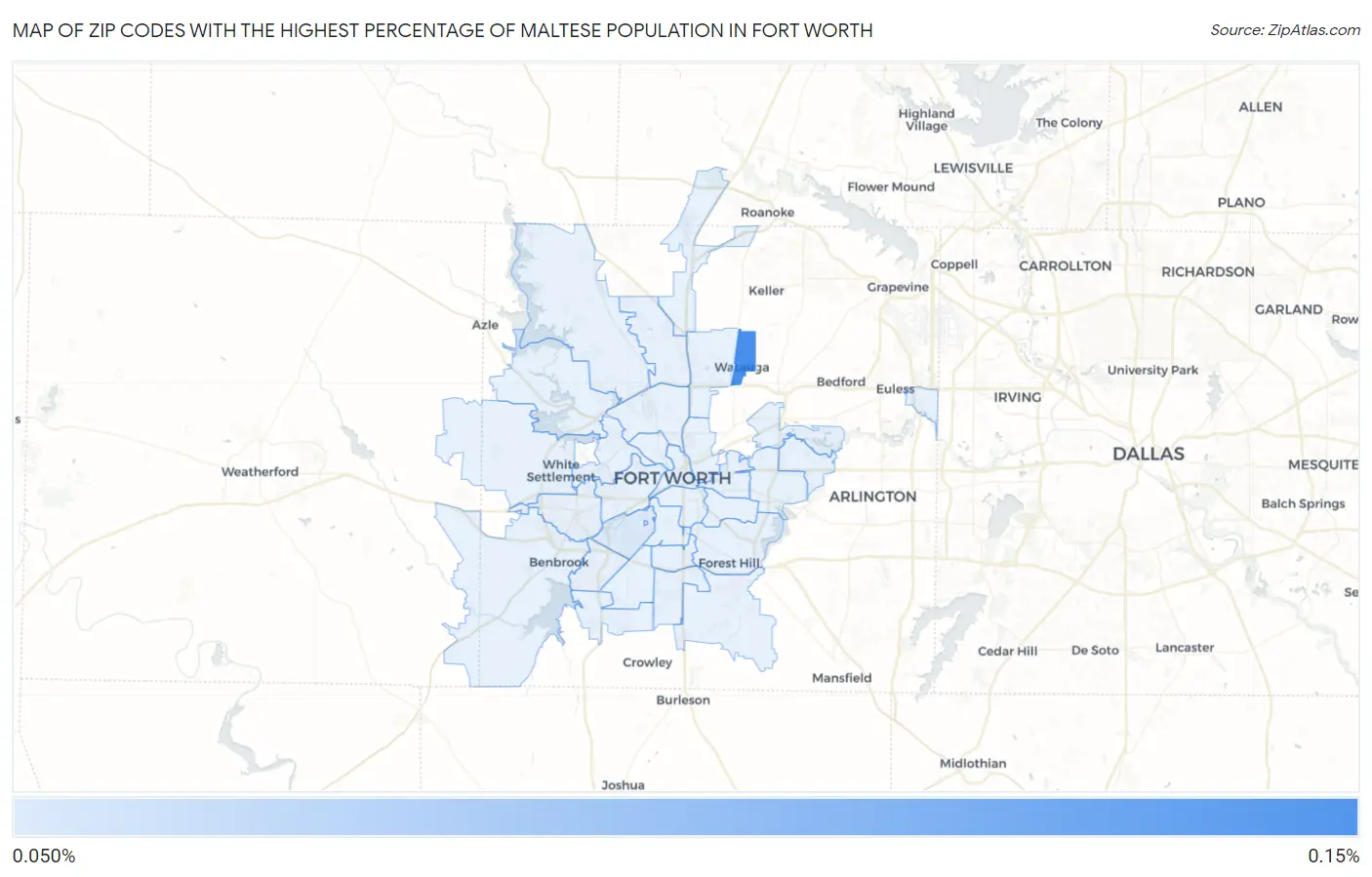 Zip Codes with the Highest Percentage of Maltese Population in Fort Worth Map