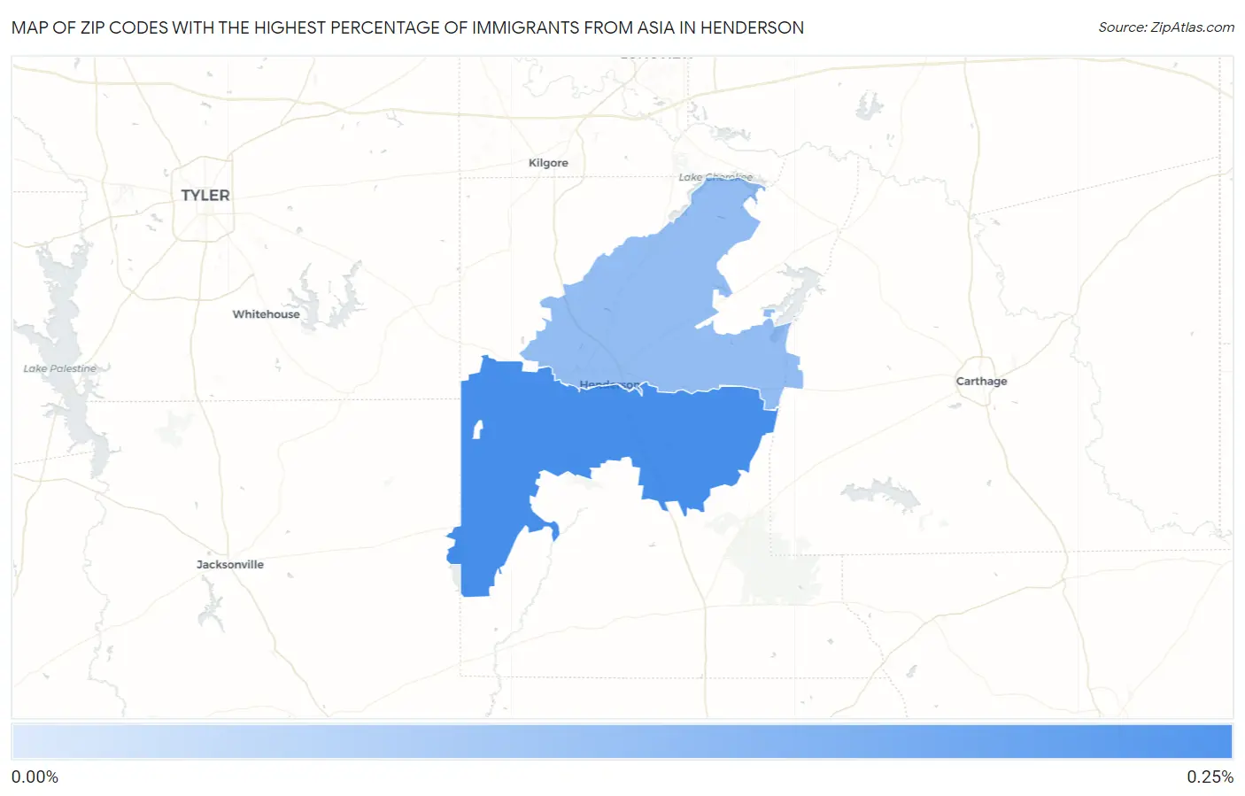 Zip Codes with the Highest Percentage of Immigrants from Asia in Henderson Map