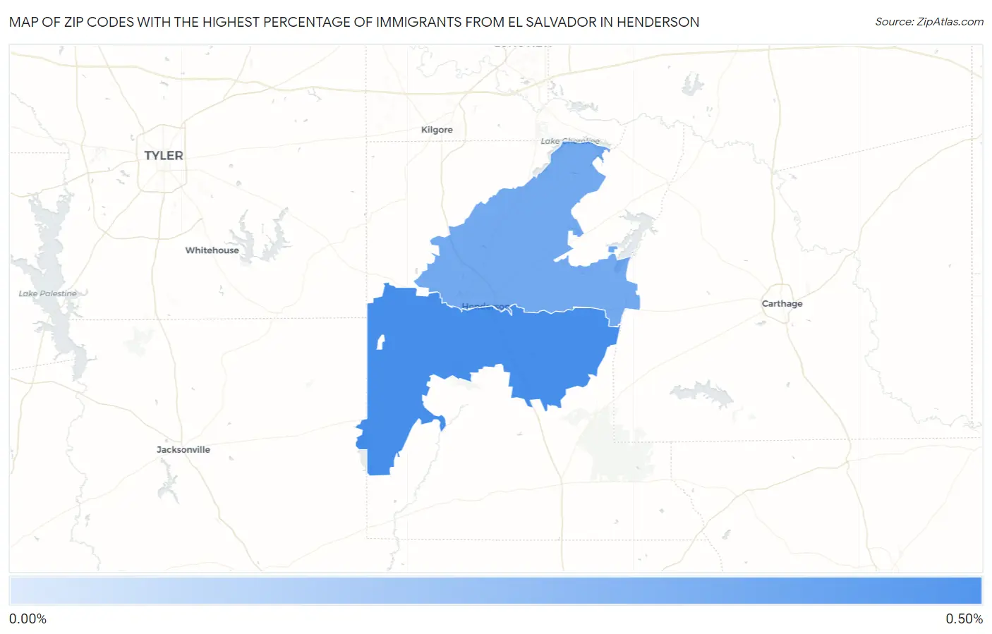 Zip Codes with the Highest Percentage of Immigrants from El Salvador in Henderson Map