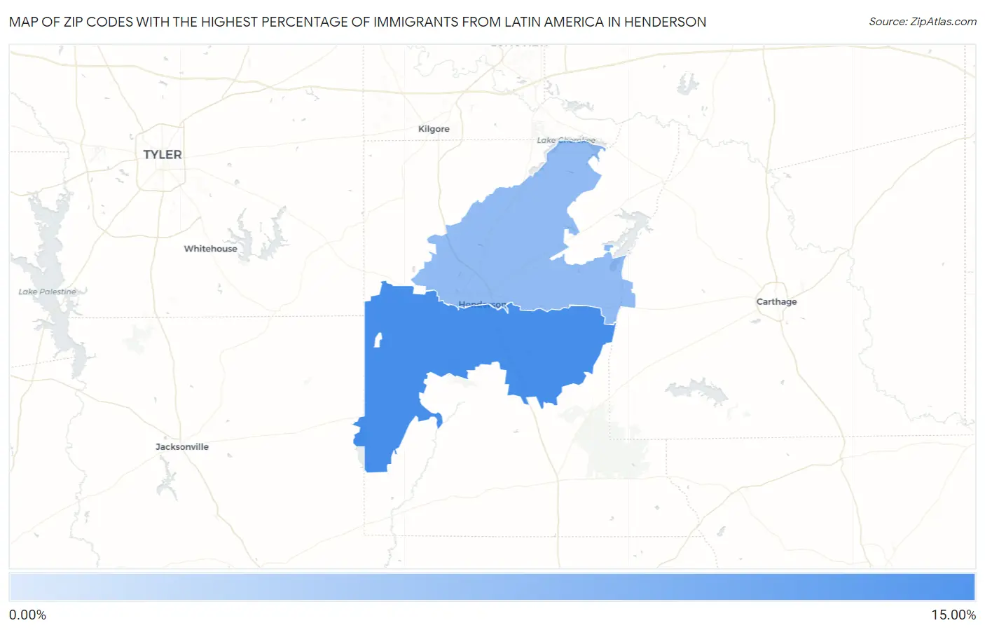 Zip Codes with the Highest Percentage of Immigrants from Latin America in Henderson Map