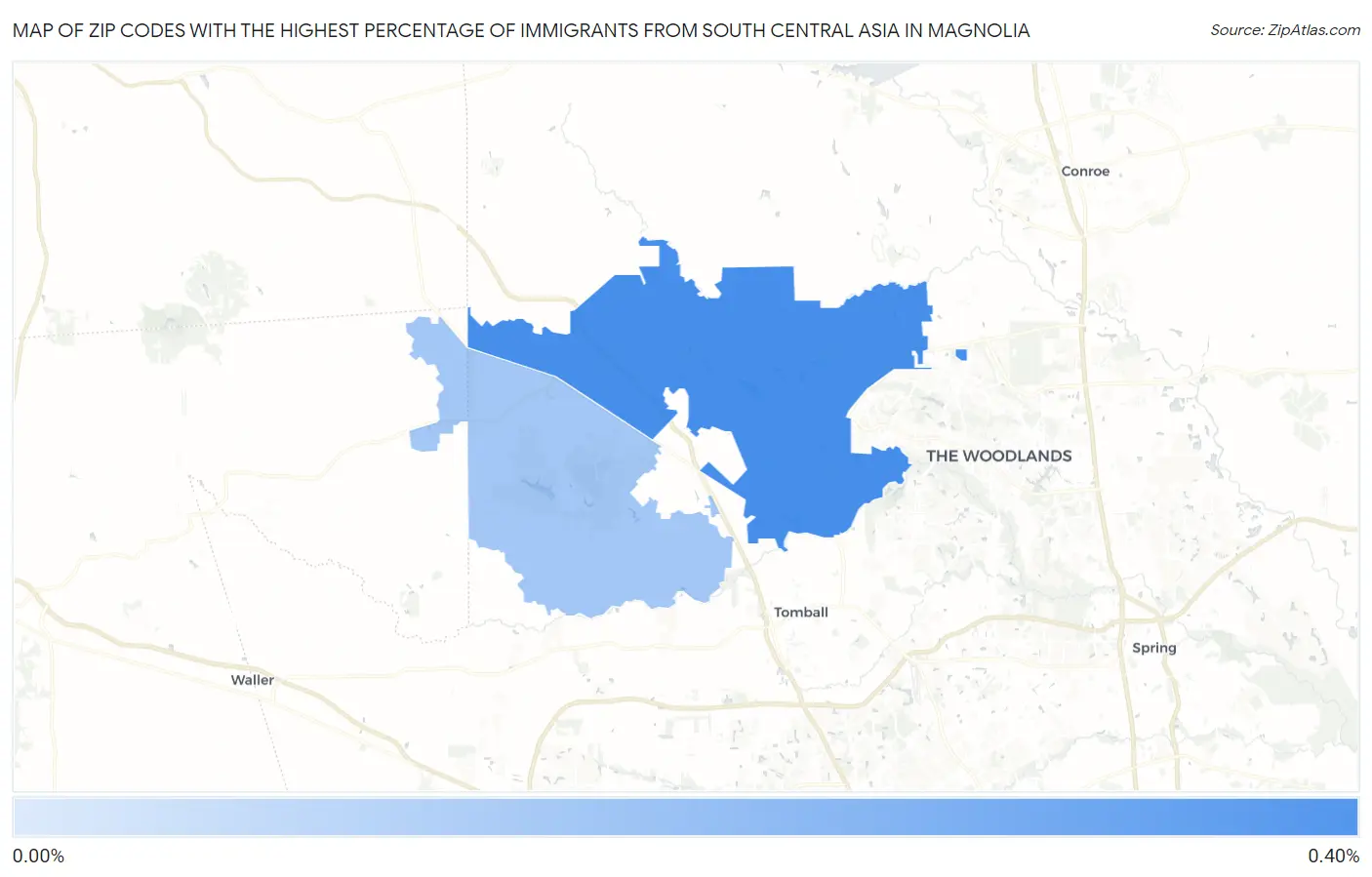 Zip Codes with the Highest Percentage of Immigrants from South Central Asia in Magnolia Map