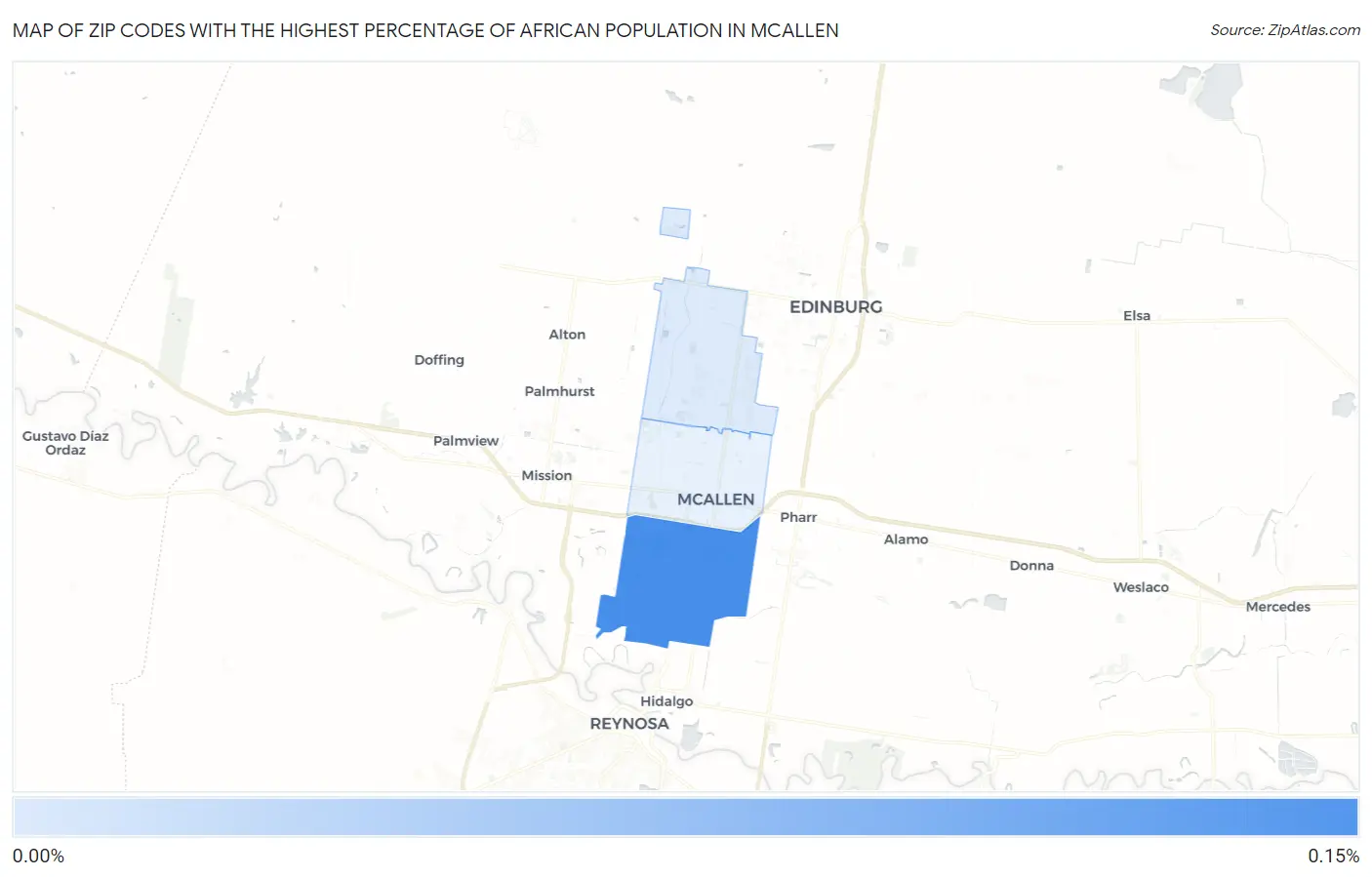 Zip Codes with the Highest Percentage of African Population in Mcallen Map