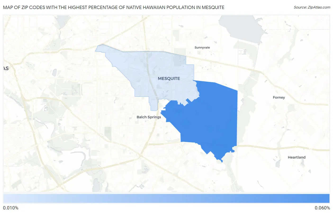 Zip Codes with the Highest Percentage of Native Hawaiian Population in Mesquite Map