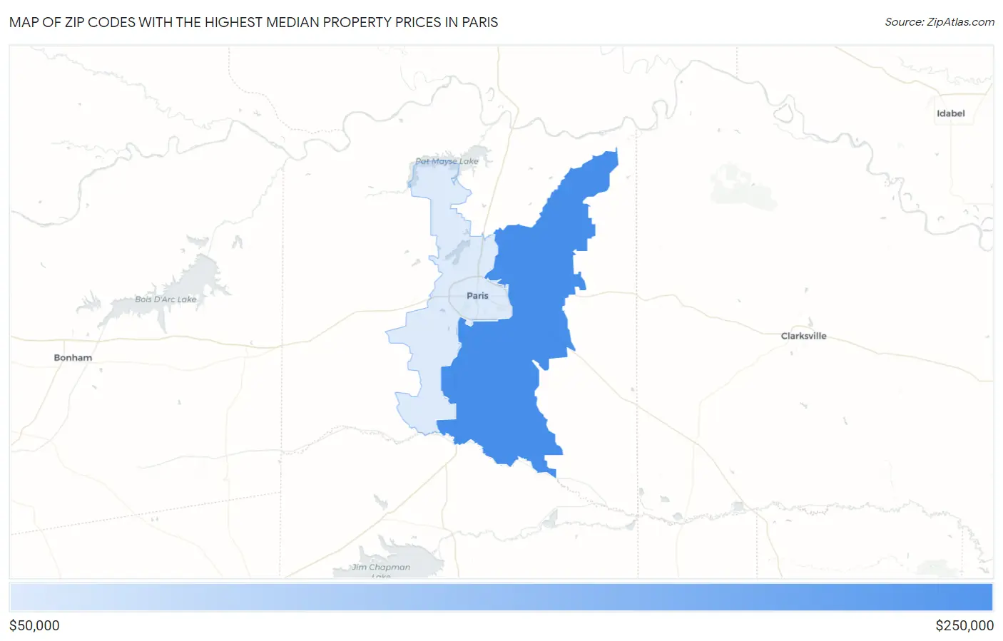 Zip Codes with the Highest Median Property Prices in Paris Map