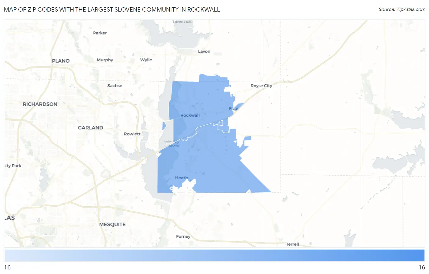 Zip Codes with the Largest Slovene Community in Rockwall Map
