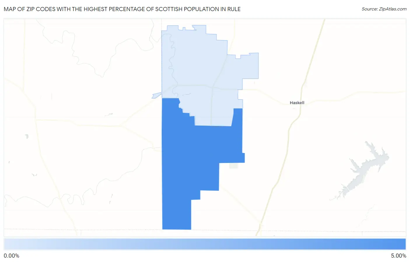 Zip Codes with the Highest Percentage of Scottish Population in Rule Map